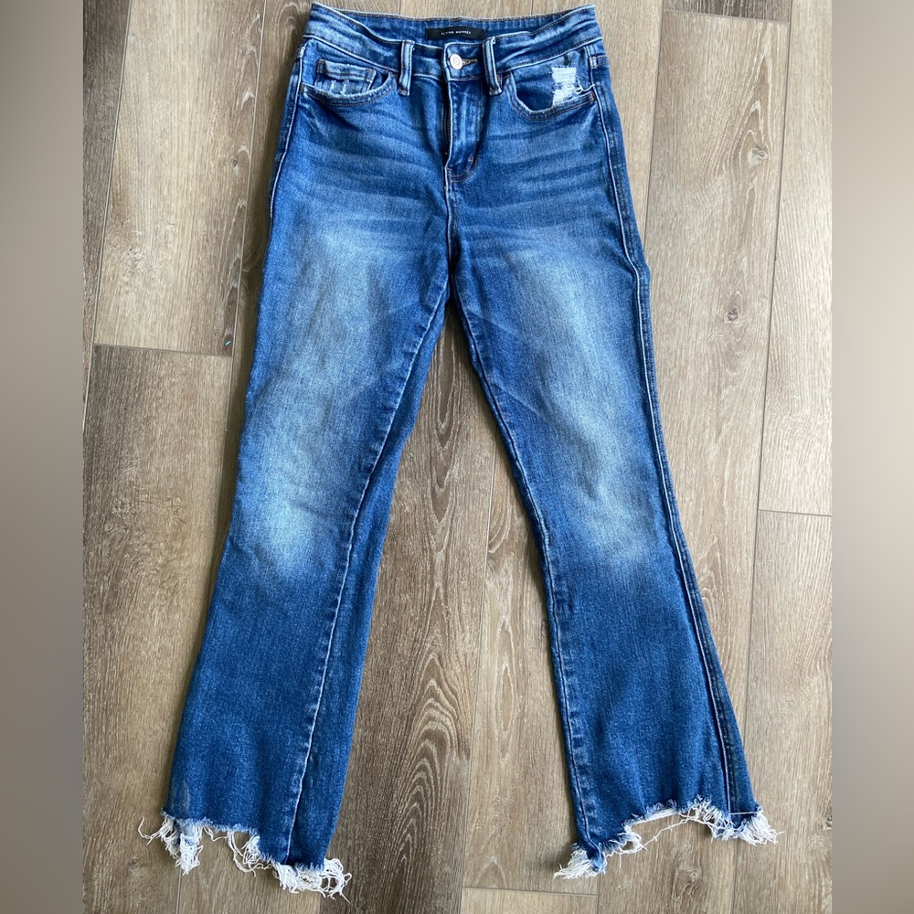 Flying monkey high rise cropped flare jeans